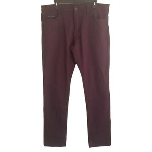 Fried Denim Men's Dark Red Slim Fit Jeans 36 x 32